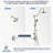 Shower With Rain Showerhead And 5 Handheld Shower, Rust-, Brushed Nickel Faucet 5 Spray Settings Hand Wall Mount Design, Stainless Steel,