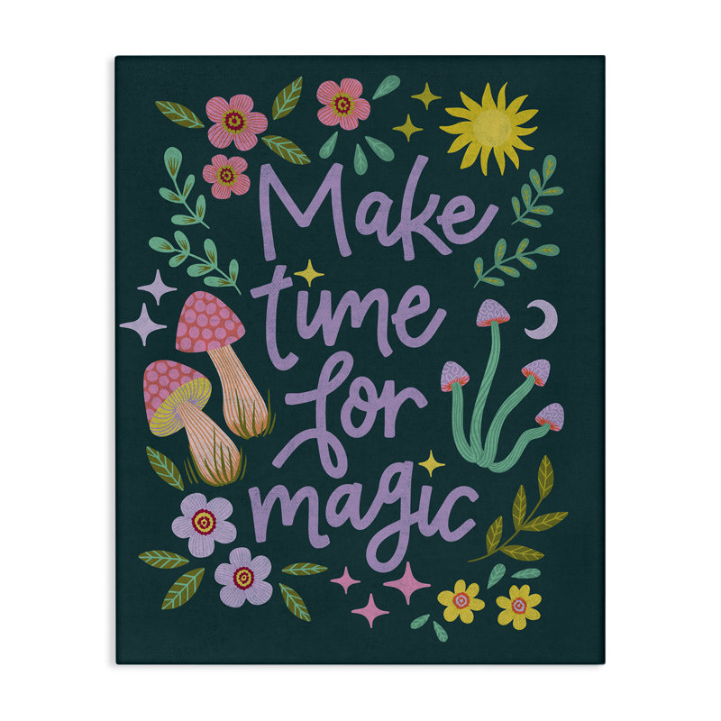 "Time for Magic with Florals", art mural sur toile par Caroline Alfreds, H 30 po x l 24 po