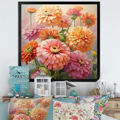 " Light Colour Zinnias Romantic Impression I "