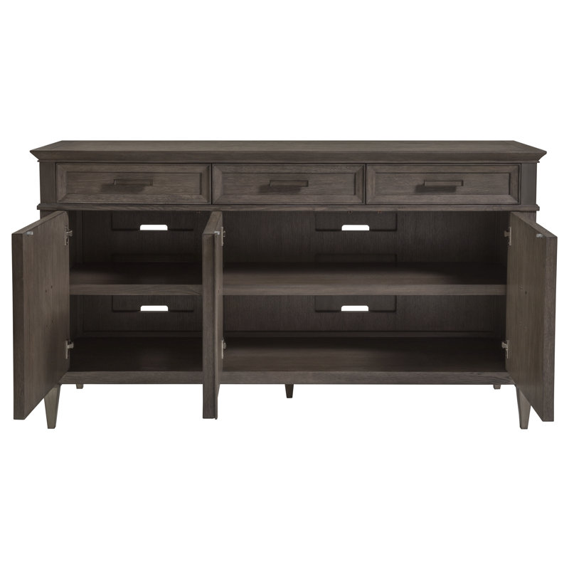 Belvedere Falcon Brown 65.5" Buffet with Brushed Nickel Accents