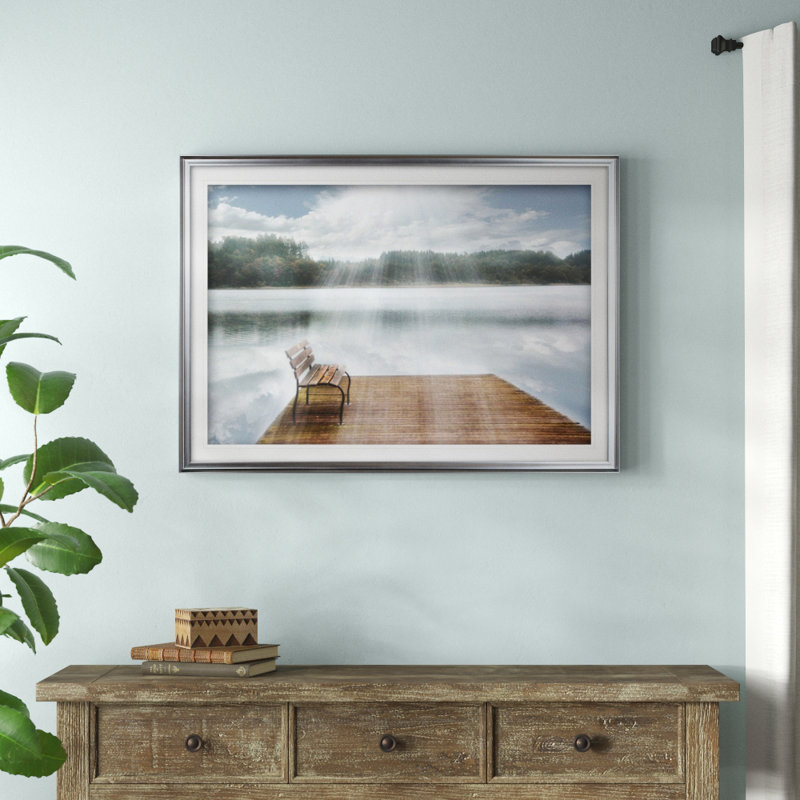 «One Moment in Time», reproduction de peinture acrylique, Cadre argenté, H 31 po x l 43 po x P 1,5 po
