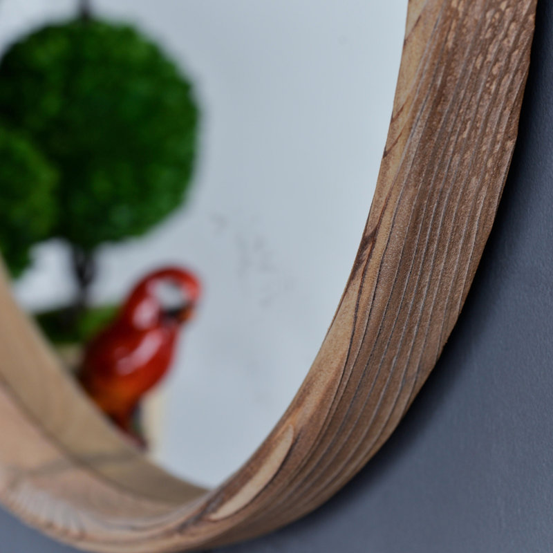 28 po, miroir rond en bois, miroir mural pour la salle de bain, miroir