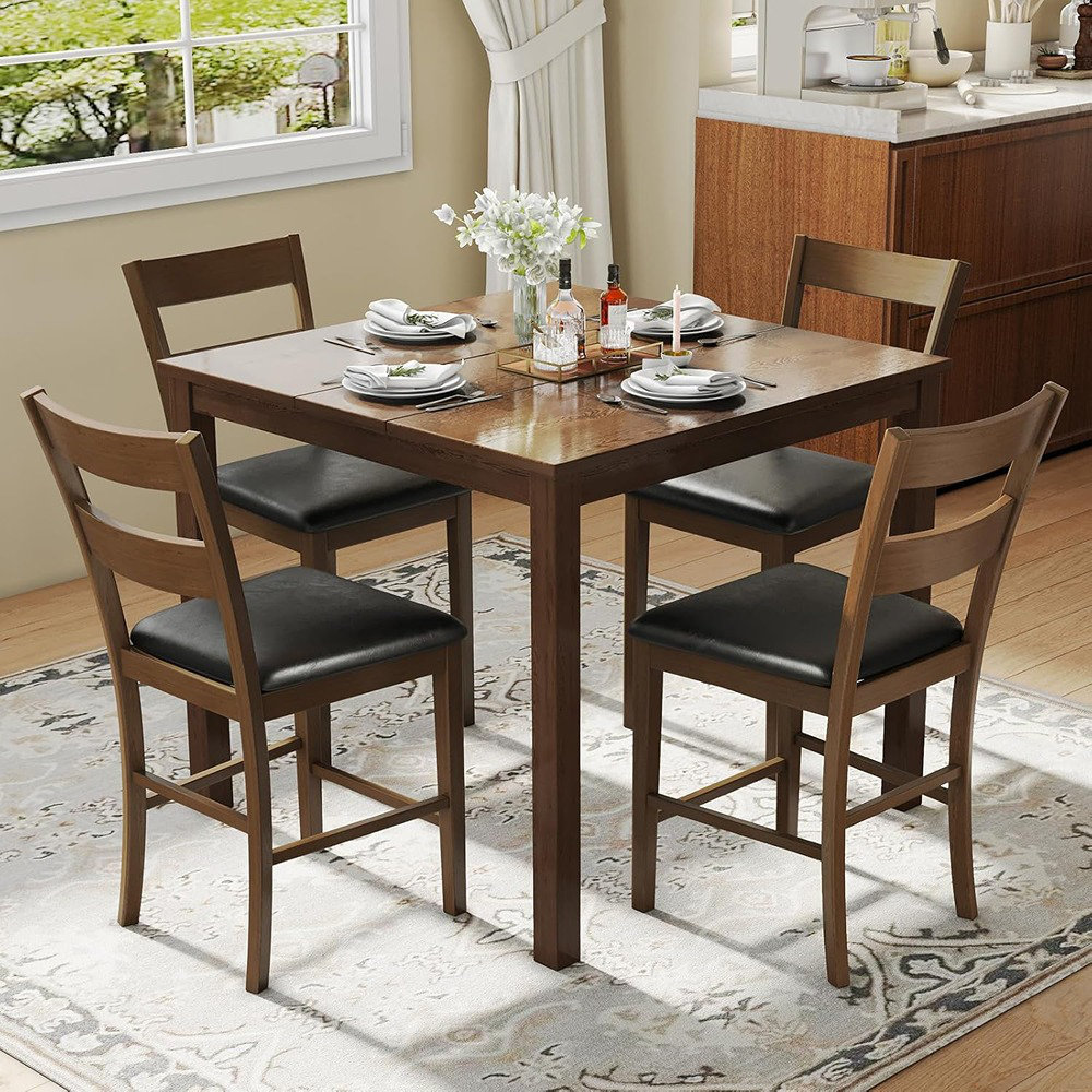 Lark Manor™ 5-Piece Dining Table Set With 4 Chairs, Mid Century Modern ...