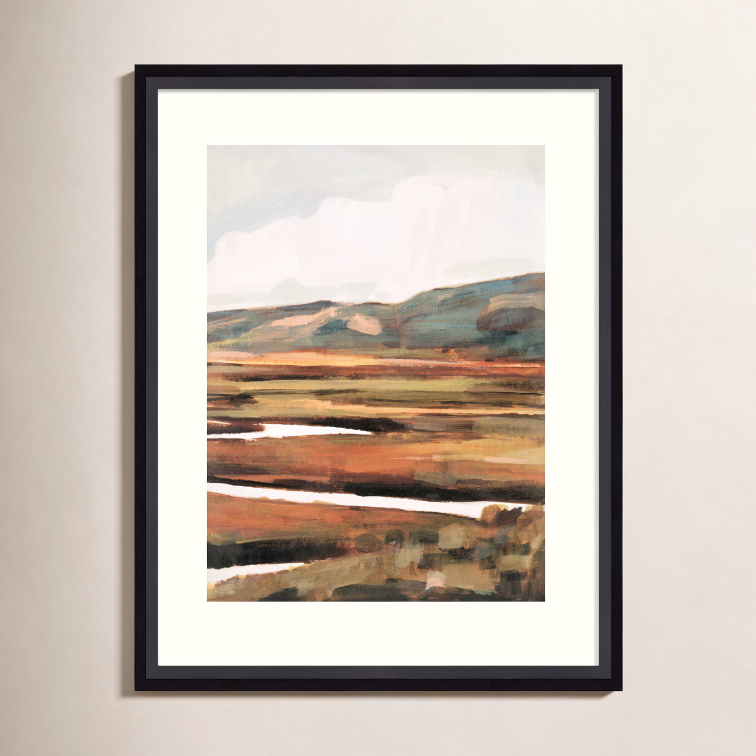 Mountain Field II Print by Victoria Borges, 35" H x 28" W, Black