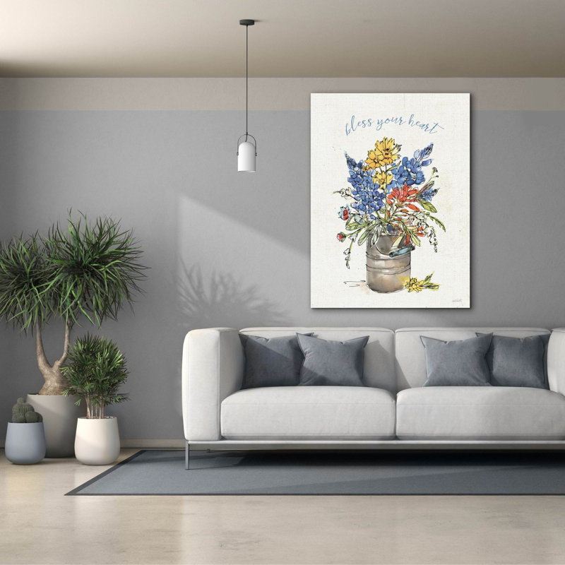 Toile épique «Texas Bluebonnet 1» par Anne Tavoletti, graffiti épique, 40 po x 54 po, H 54 po x l 40 po