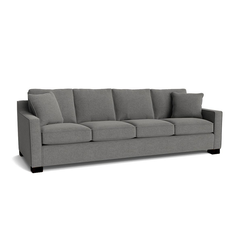 Aceyon Upholstered 102'' Sofa, Espresso, Bennett Charcoal Performance