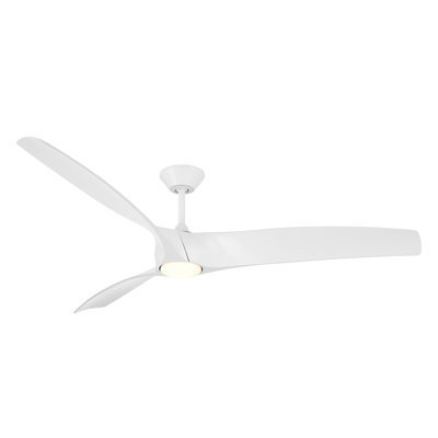 Ventilateur de plafond intelligent d'intérieur / extérieur à 3 pales Zephyr avec trousse d'éclairage à DEL sélectionnable 2700K-3000K-4000K-5000K et télécommande incluse