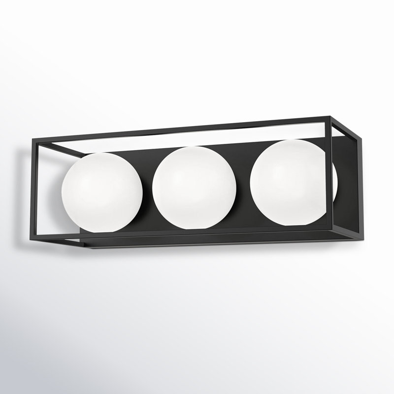 Davida Dimmable Bath Bar, 3, Matte Black