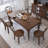 Retro Nut-Brown Rectangular Solid Wood Dining Table