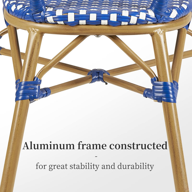 Fauteuil de terrasse empilable, Bleu foncé