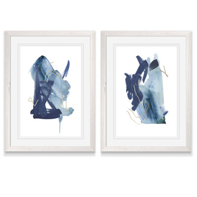 'Indigo Collide III' by Vincent Van Gogh - 2 Piece Picture Frame Painting Print Set