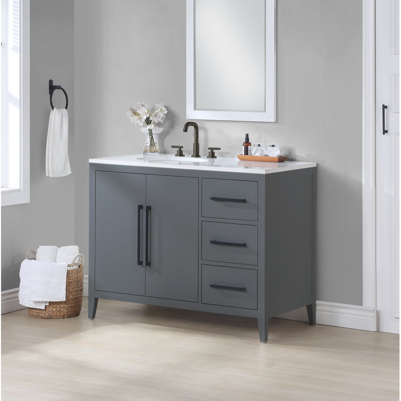 Adrienne 42'' Single Bathroom Vanity, Gray