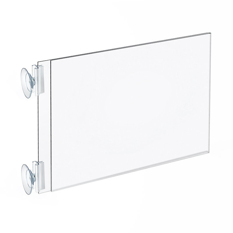 Azar Displays 11" X 8.5" 10pk Two Sided Acrylic Sign Holder with Suction Cup Grippers