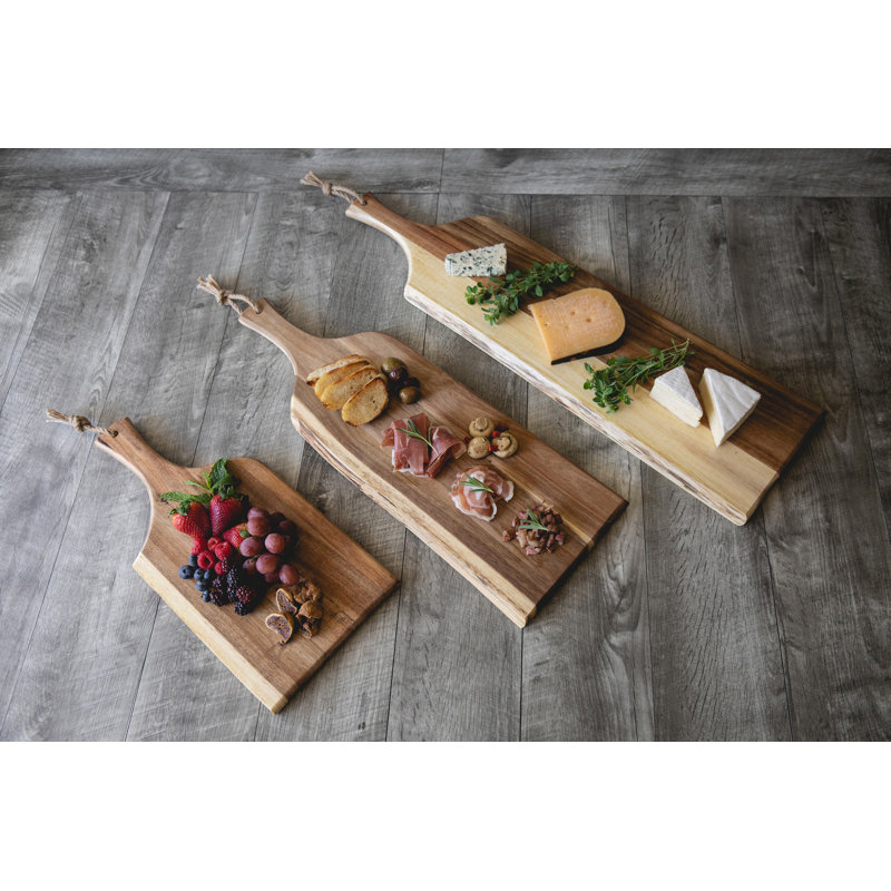 Set of 3 Acacia Wood Paddle Bread Boards