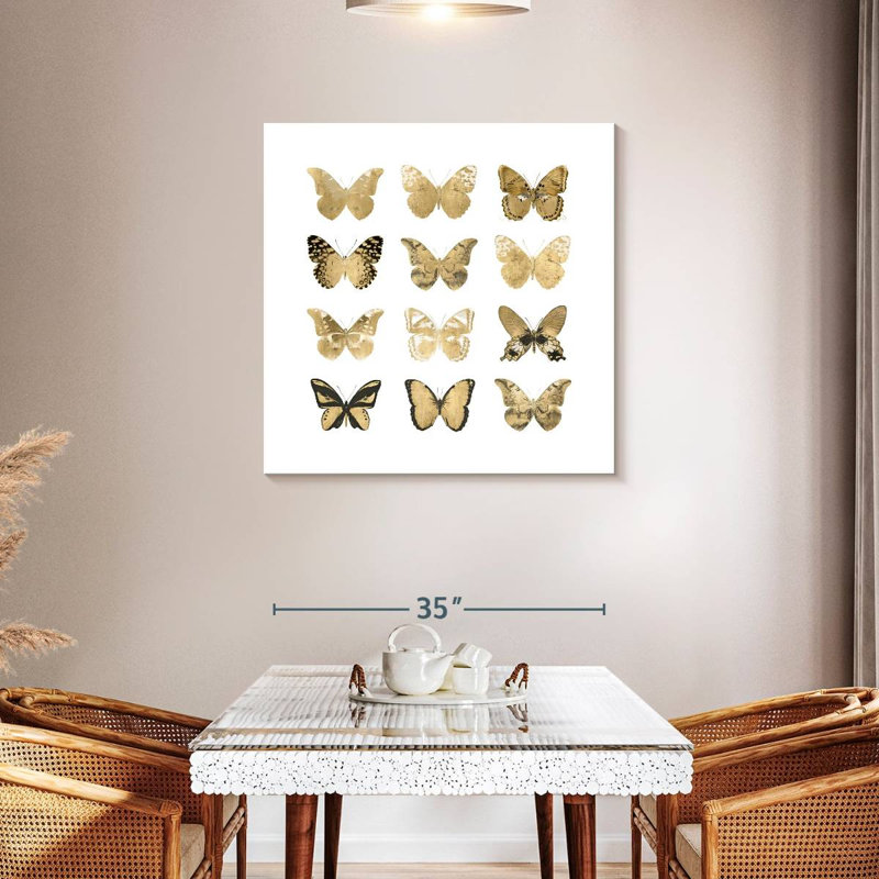Étude de papillon Brampt en or II, H 36 po x l 36 po
