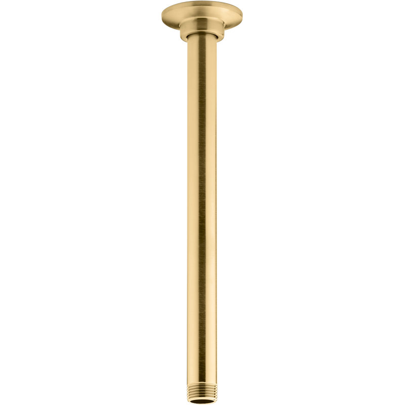 Ceiling Mount Showerarm, Vibrant Brushed Moderne Brass