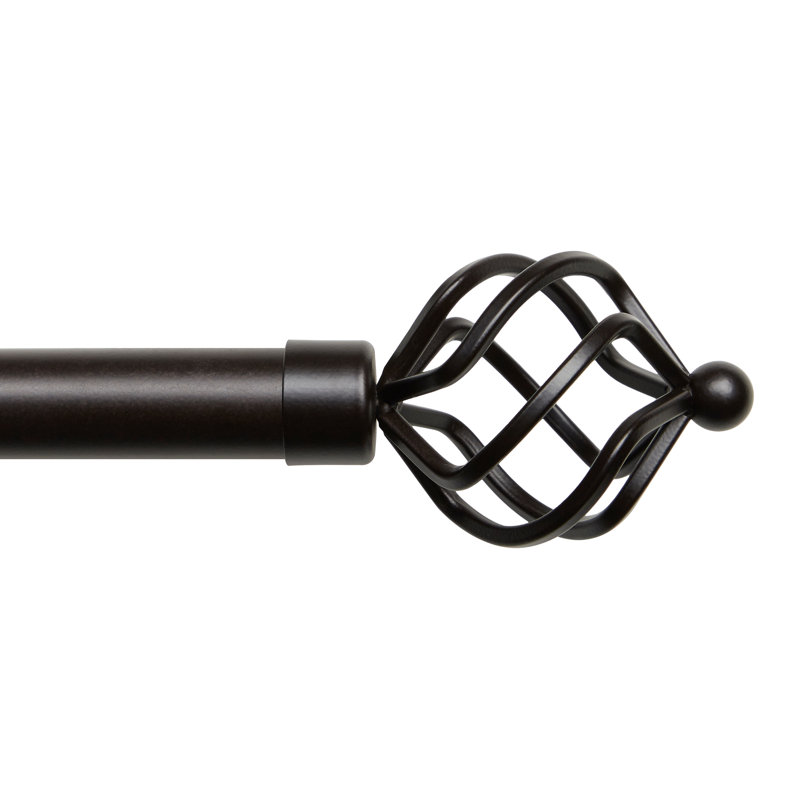  Ensemble de tringle à rideau avec embout de torche ajustable, réglable, Bronze mat, 84" - 160"