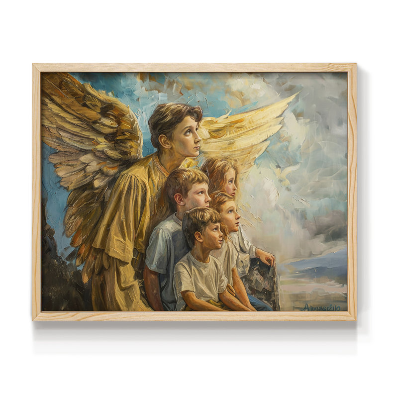 Angels From Above-CV - Reproduction encadrée - Restickable, Naturel, H 22 po x l 28 po