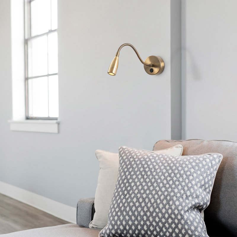 Vintage Copper Wall Lamp, Adjustable Height, 15.0 x 14.9 x 3.0 inches | Metal Body, IP20 Rated, 1W 2700K Socket | Modern Scandinavian Design, Perfect for Living Room, Bedroom, and Hallway Illumination