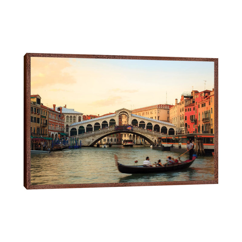 Sunset At Rialto, Venice 1 Piece Wall Art on Canvas, 152.5 cm H x 101.5 cm W, Classic Wood Framed