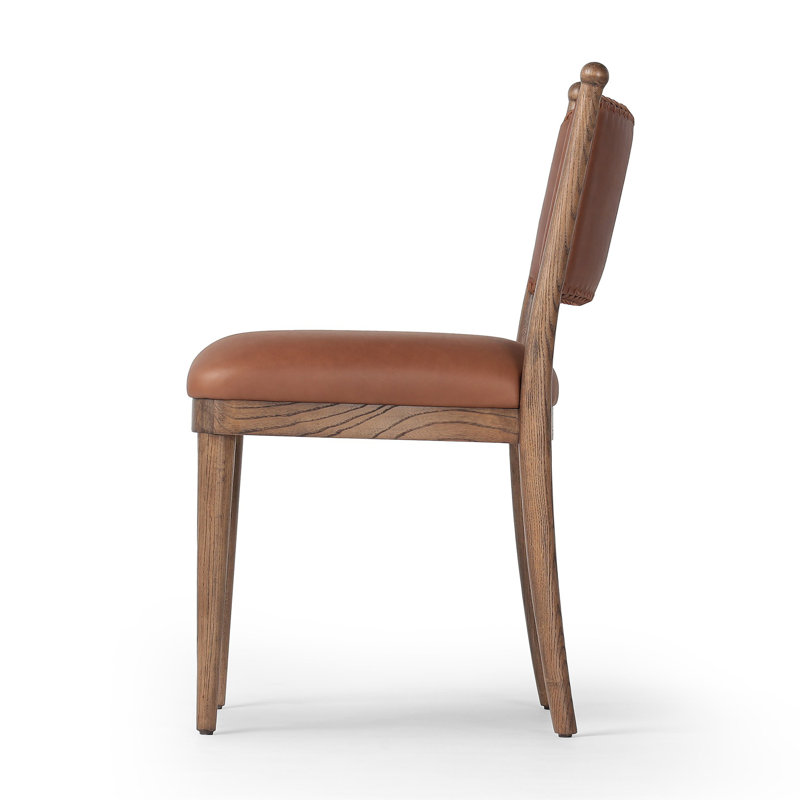 Bella Leather Upholstered Dining Chair, Brown