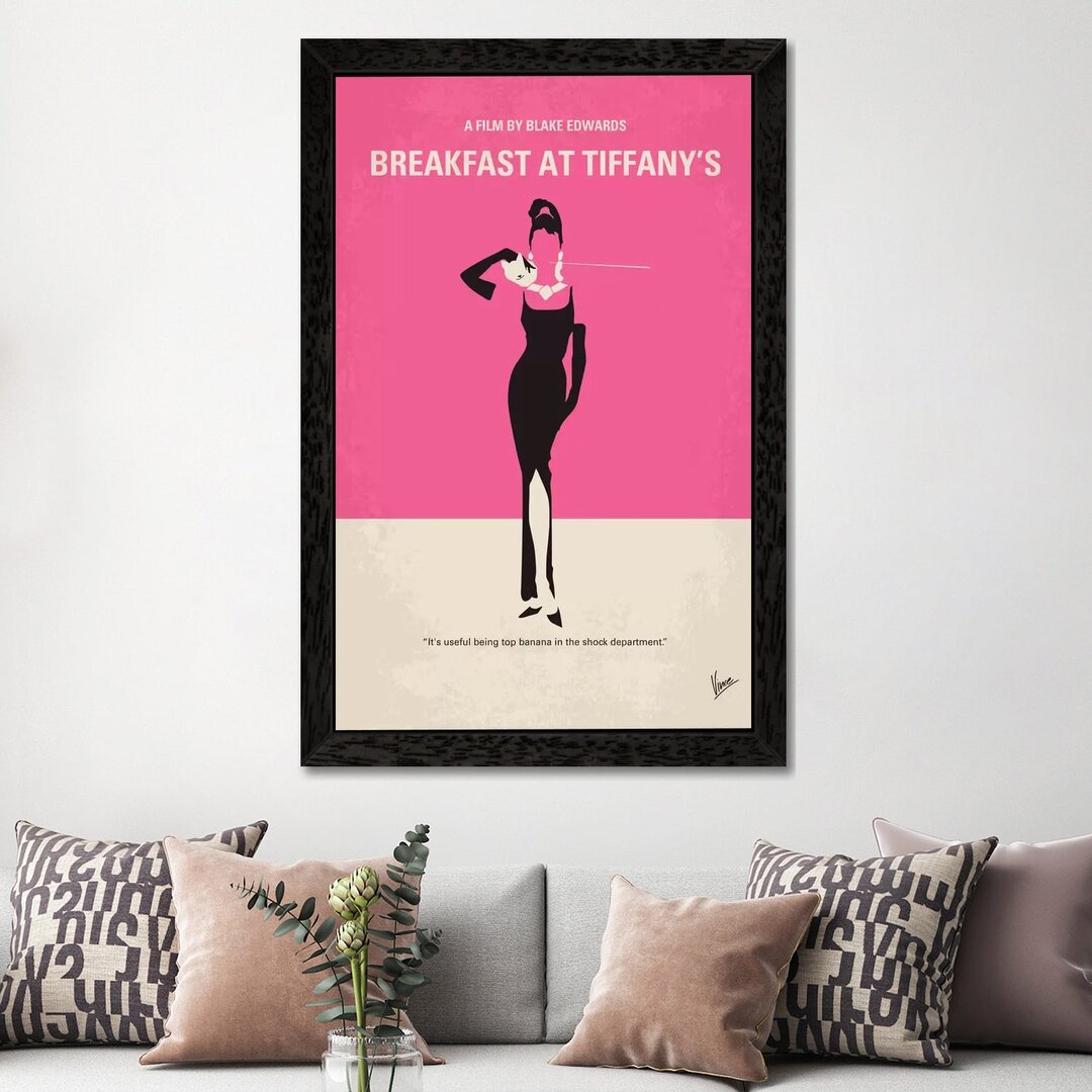 Gerahmtes Leinwandbild - Werbung „Breakfast at Tiffany's Minimal Movie Poster” von Chungkong