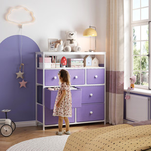 Purple and Silver Bedroom Dresser