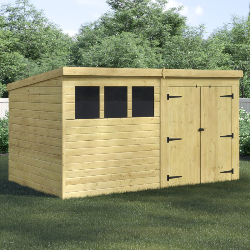 Shiplap Pent Wooden Shed, 12ft. W x 3ft. D