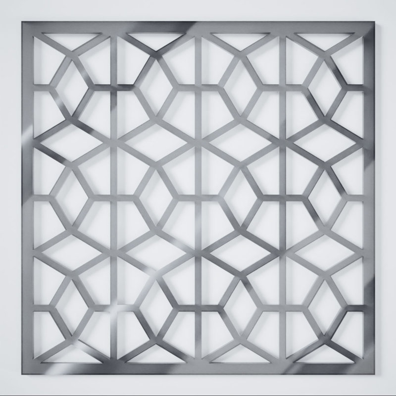 Petits panneaux muraux décoratifs en acrylique Akron, petit, l 11 3/8 po x H 11 3/8 po x T 1/8 po, miroir argenté