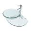 Lavabo de salle de bain mural circulaire en verre avec robinet console unique