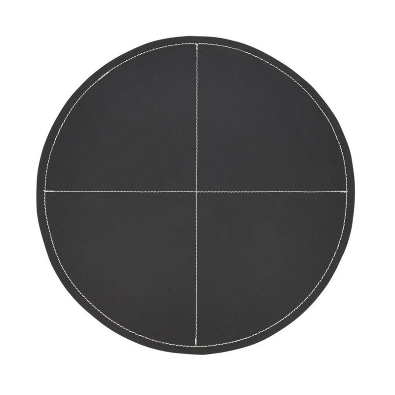 Calliope 100% Polyurethane No Pattern Round Placemat, Black