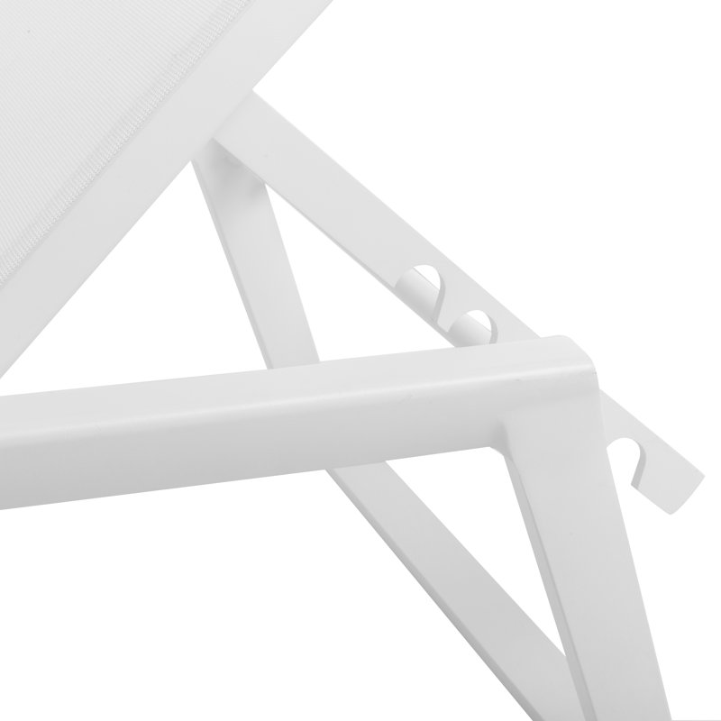 Tudor 196cm Long Reclining Single Chaise with Cushions, White