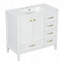 Meuble-lavabo 36 po avec lavabo, portes à fermeture douce, 4 tiroirs, structure en bois massif et une boîte pour une installation facile-129187308