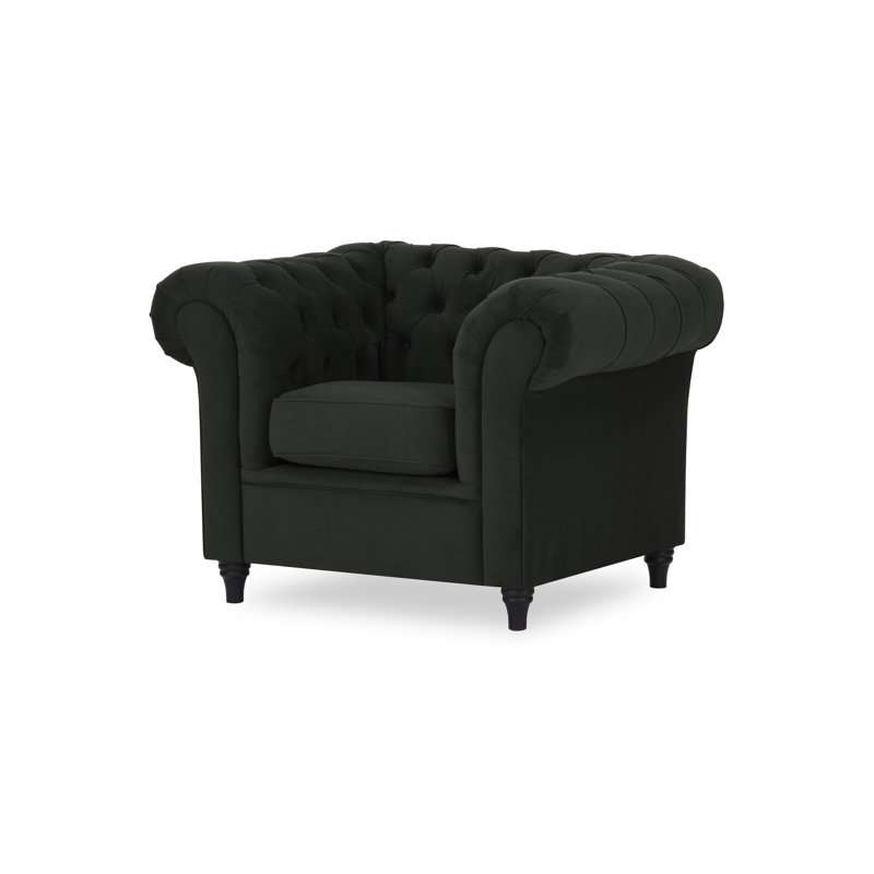 Upholstered Chesterfield Chair, Anthracite