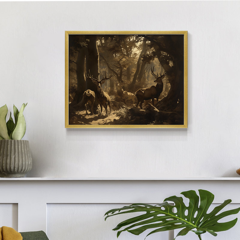 Faune - Livrée - Reproduction encadrée - Restickable, H 22 po x l 28 po, Doré