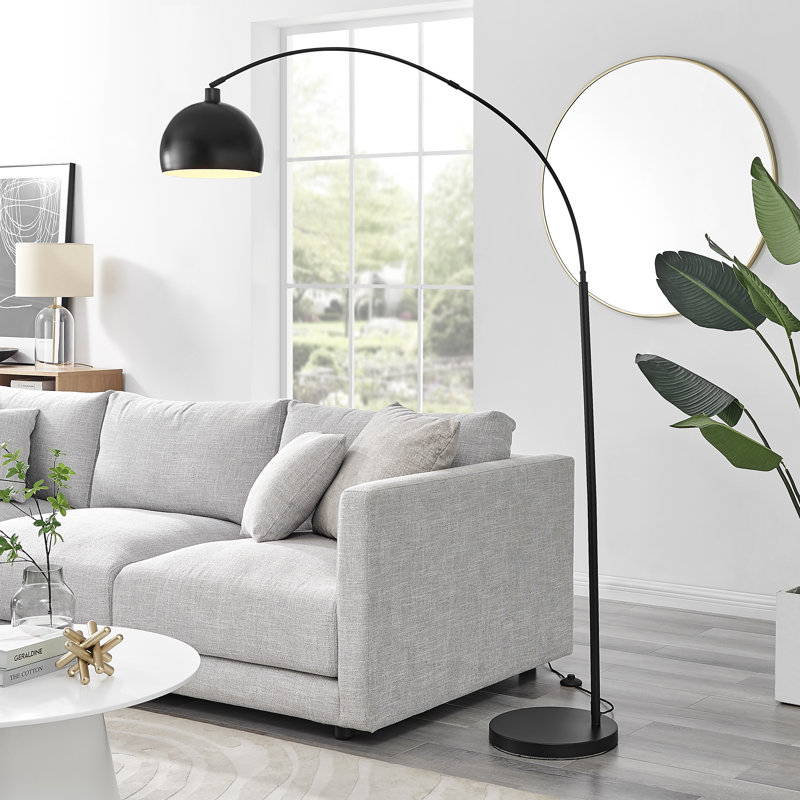 Holton Mid Century Style Metal Arc Floor Standard Lamp (Bulb Included), Black