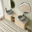 Meuble-lavabo double 72 po avec dessus en pierre reconstituée et portes à fermeture en douceur 72 po