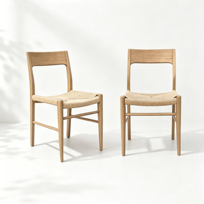 Chaises de salle à manger modernes en bois de chêne massif 
