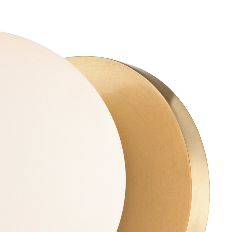 Boden Aged Brass Opal Glass 1-Light Dimmable Wall Sconce