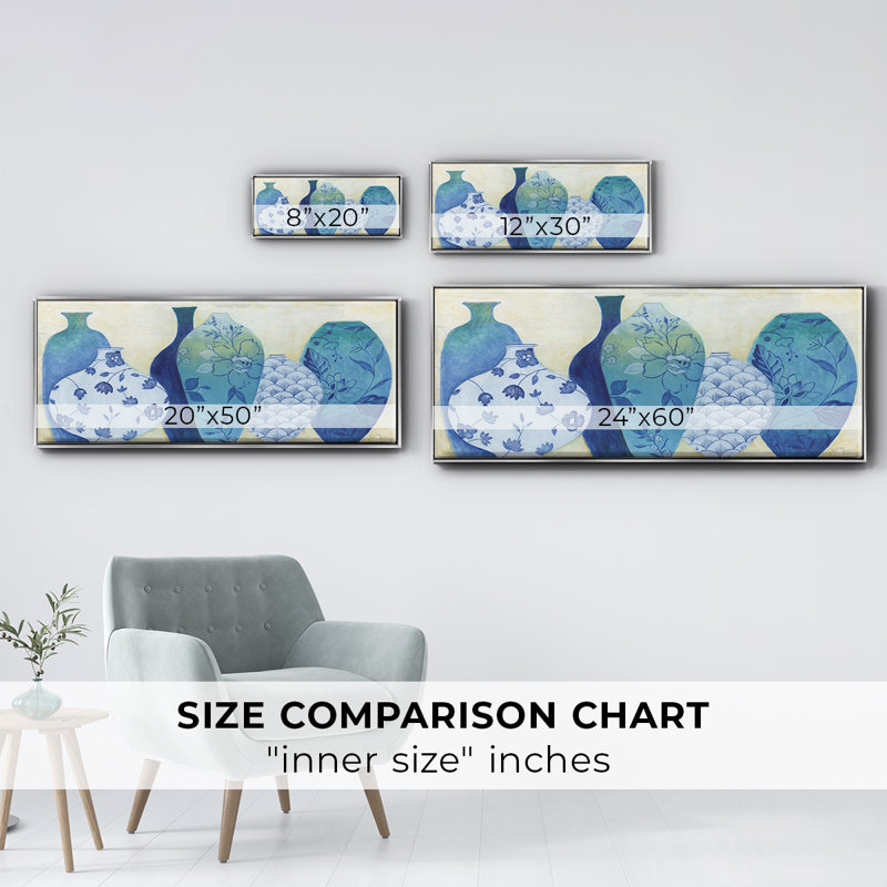 Chinoiserie Home - Toile encadrée, H 24 po x l 60 po