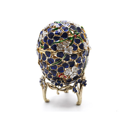 Floral Egg on Stand Trinket Box. Hand Crafted with Lots of Details