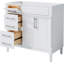 36'' Bathroom Vanity without Sink, Freestanding Bathroom Storage Cabinet with 2 Drawers and a Tip-out Drawer, Solid Wood Frame Vanity Only, Height Adjustable Shelf,not Include Sink