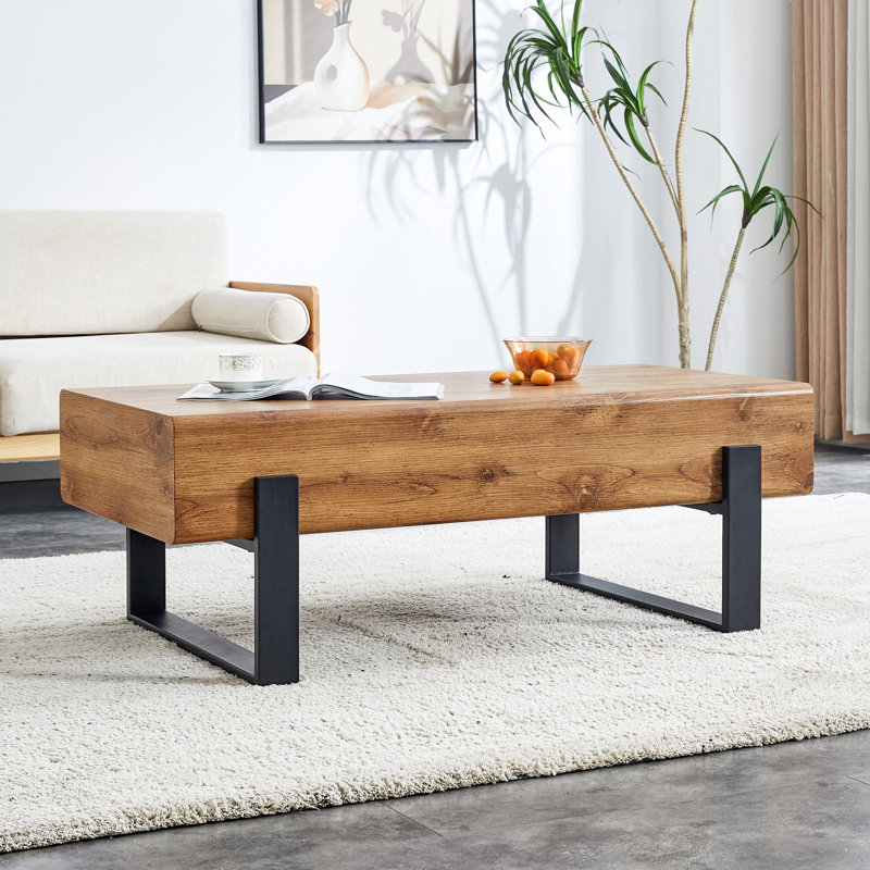 Nuhamin Coffee Table, Wood, 17.32" H x 47.24" L x 24.43" W