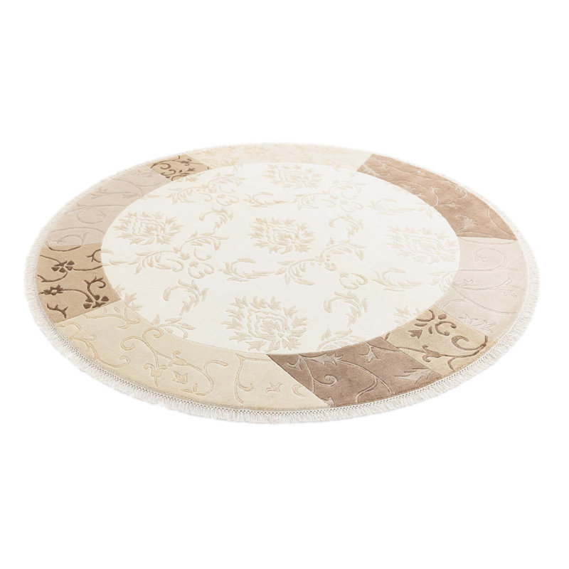 Tapis rond beige clair Munoz