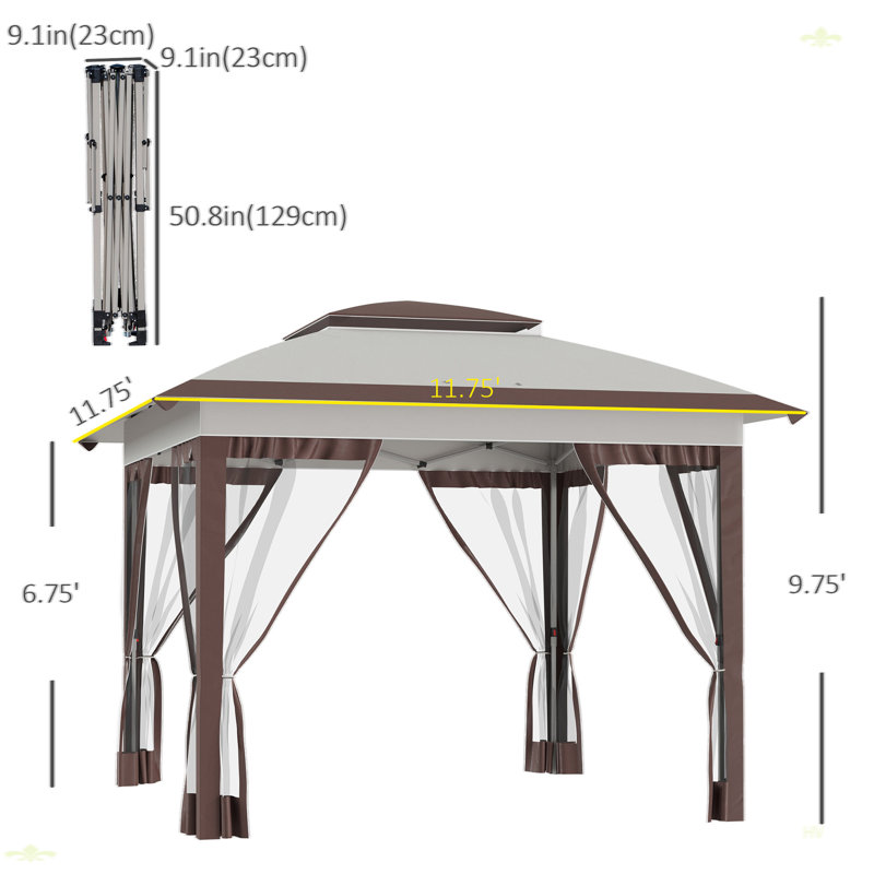 Pop Up Canopy Tent With Netting And Carry Bag, Instant Sun Shelter