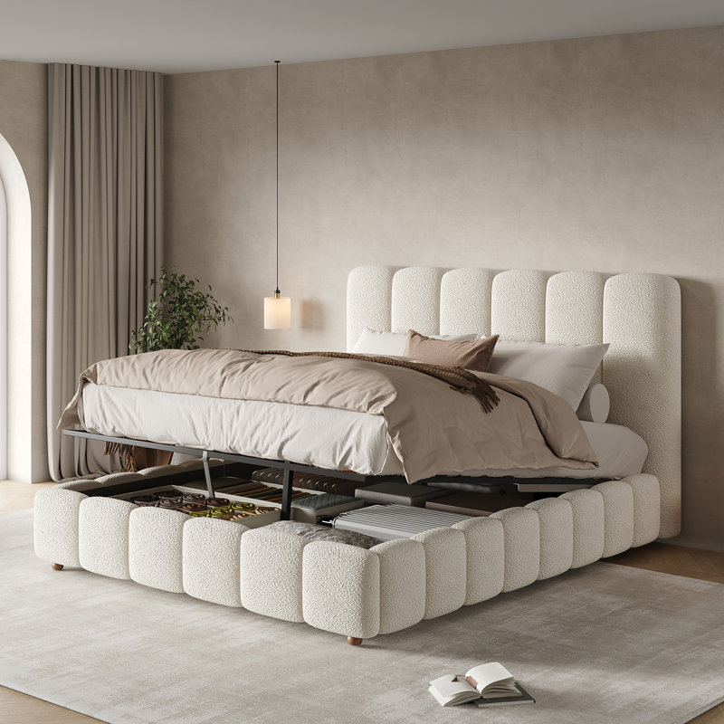 Metal Ottoman Storage Bed, Double (4'6)