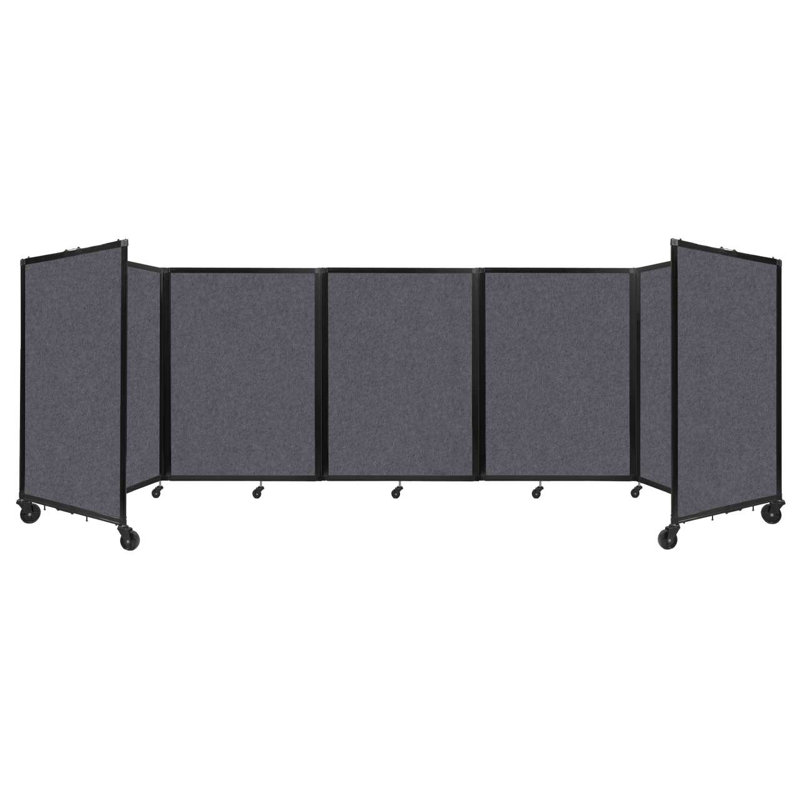 Cloison portative Soundsorb Room Divider 360, H 48 po x l 168 po, Gris foncé