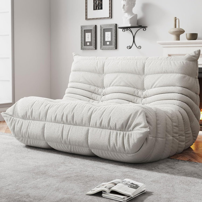 Bean Bag Chair, Fireside Chair, Large Bean Bag Chair For Adults, Bean Bag Chairs For Teens With High-Resilience Foam, Non-Slip Base Floor Lounge Sofa,Living Room (Single)