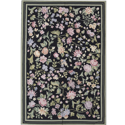 Hand-Knotted High-Quality Black Area Rug