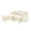 Canapé modulaire en tissu avec repose-pieds 2 places avec accoudoirs et pieds cylindriques Boucle-129098711